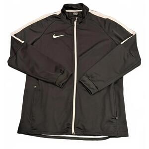 Nike Men's 2XL Dri-FIT Black/White Full Zip Long Sleeve Athletic Track Jacket
